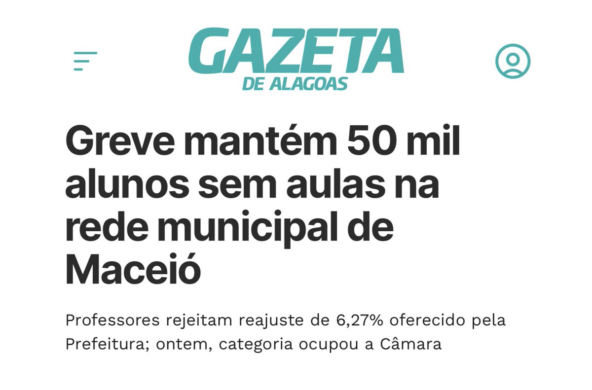 Tenho acompanhado, com muita apreensão a situação da educação em Maceió. É muito importante que a prefeitura encaminhe um solução para atender a categoria e retomar as aulas o mais rápido possível. Me coloco totalmente a disposição para participar, colaborar e auxiliar. Educação