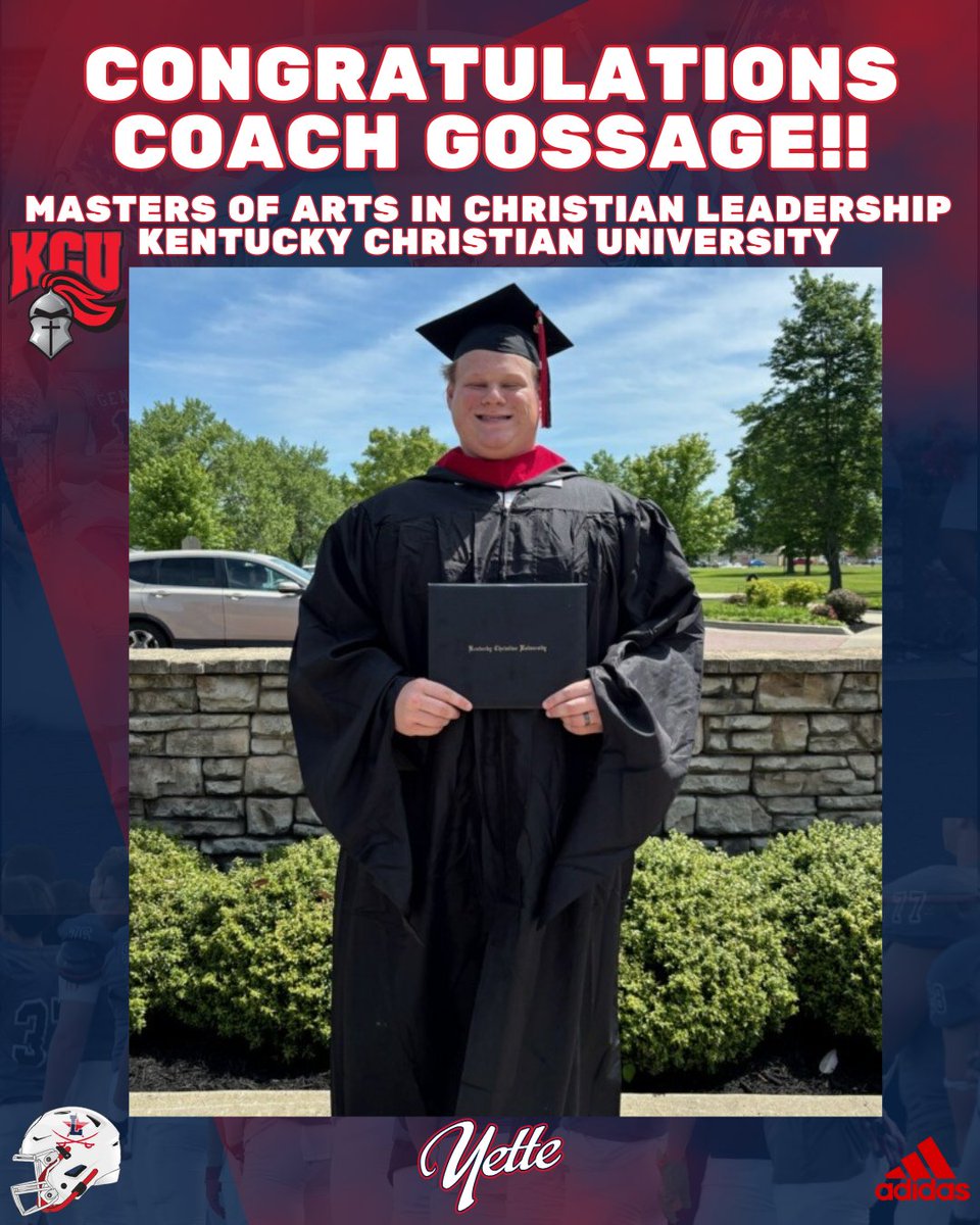 Congratulations to Coach Ethan Gossage on his graduation this weekend from Kentucky Christian University, with his Masters of Arts in Christian Leadership!!