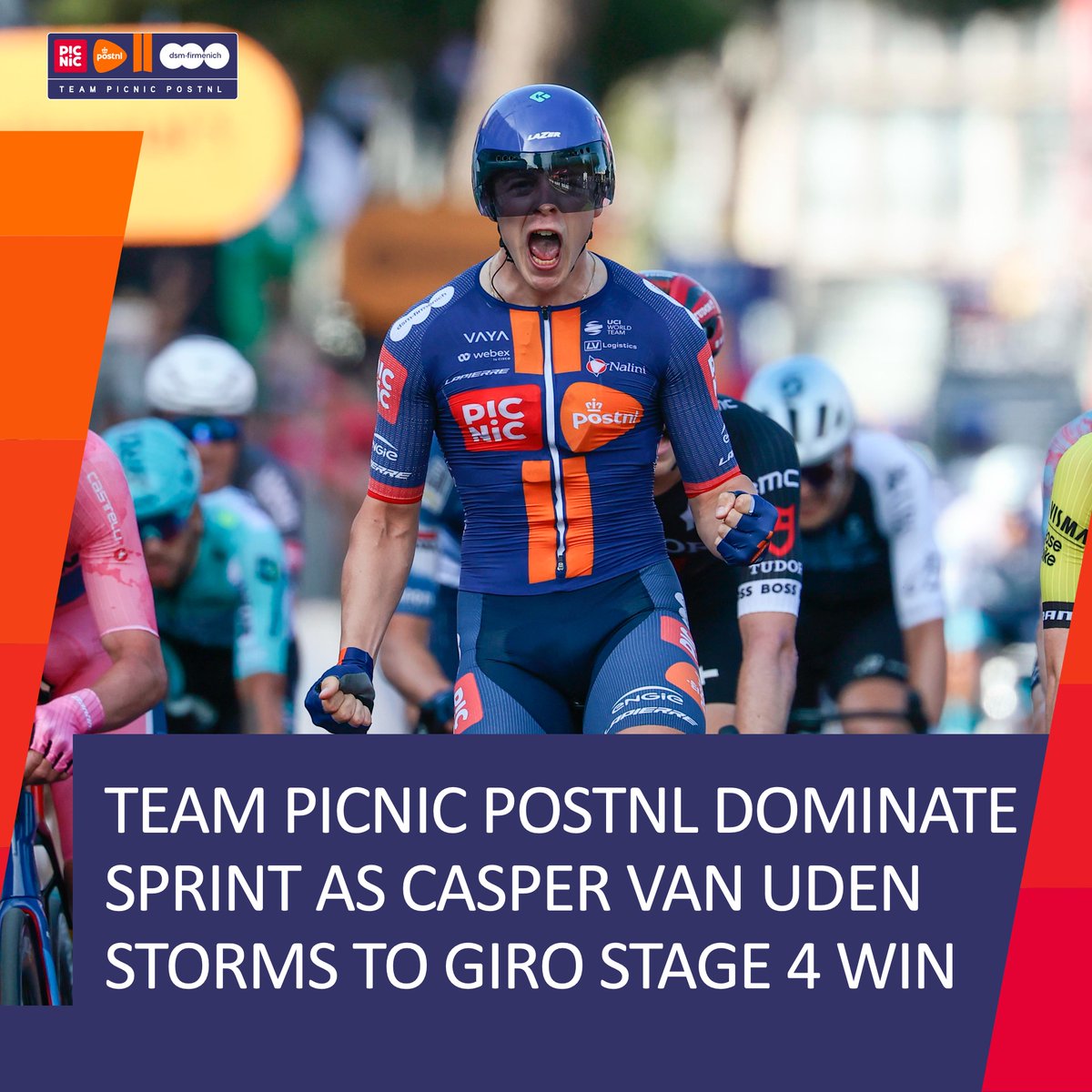 Team Picnic PostNL (@picnicpostnl) on Twitter photo 💬"I didn’t do it alone today, we did it with the whole team. I know the boys and the team really believe in me, and sometimes I have to find that belief myself a little bit." - <a href="/caspervanuden/">Casper van Uden</a>
Get reaction from a 🥇 day at the #GirodItalia🇮🇹 for us🤩 💬"I didn’t do it alone today, we did it with the whole team. I know the boys and the team really believe in me, and sometimes I have to find that belief myself a little bit." - <a href="/caspervanuden/">Casper van Uden</a>
Get reaction from a 🥇 day at the #GirodItalia🇮🇹 for us🤩