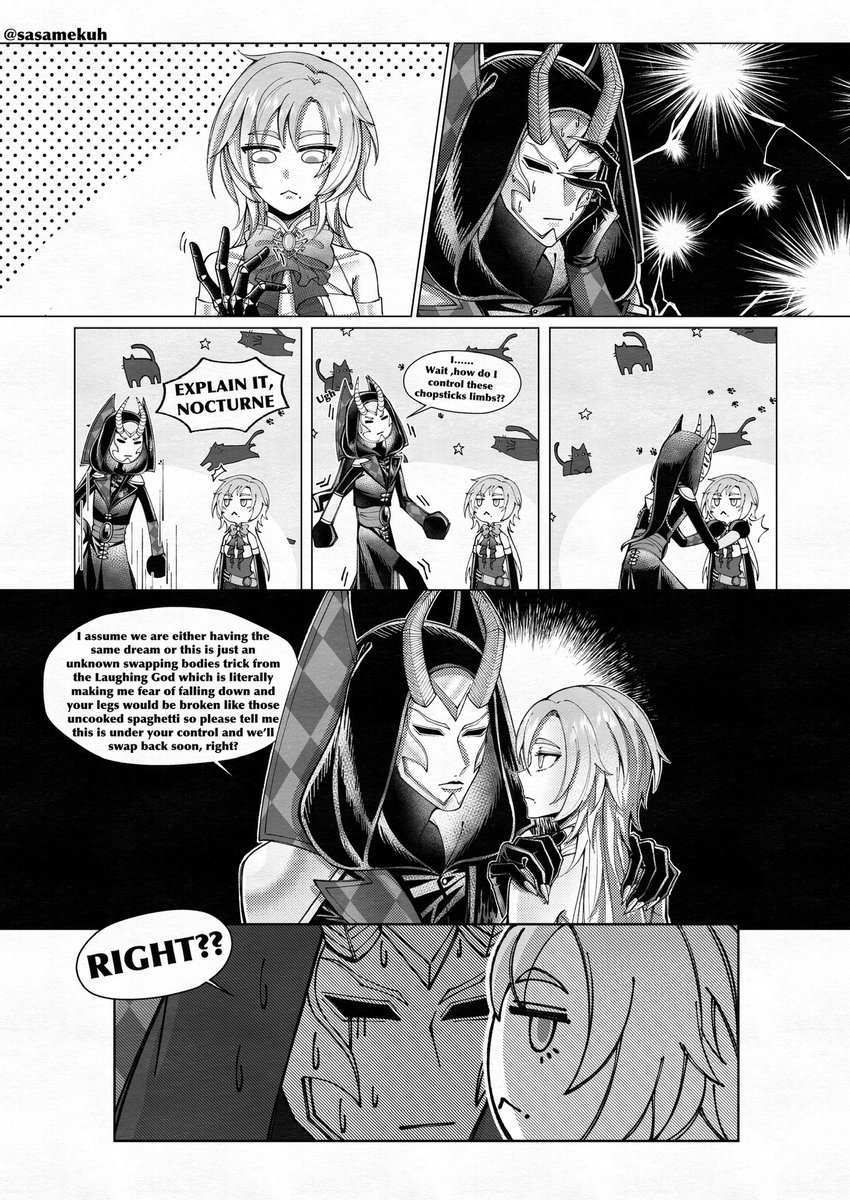 🔄Nocturne &amp; rt body swap comic ① (4/5)

Who knows how long this situation will last for 👉👈

#nocturneofoblivion #roguetrader #rogue_trader #rogue_artist #wh40k #WarhammerArt 