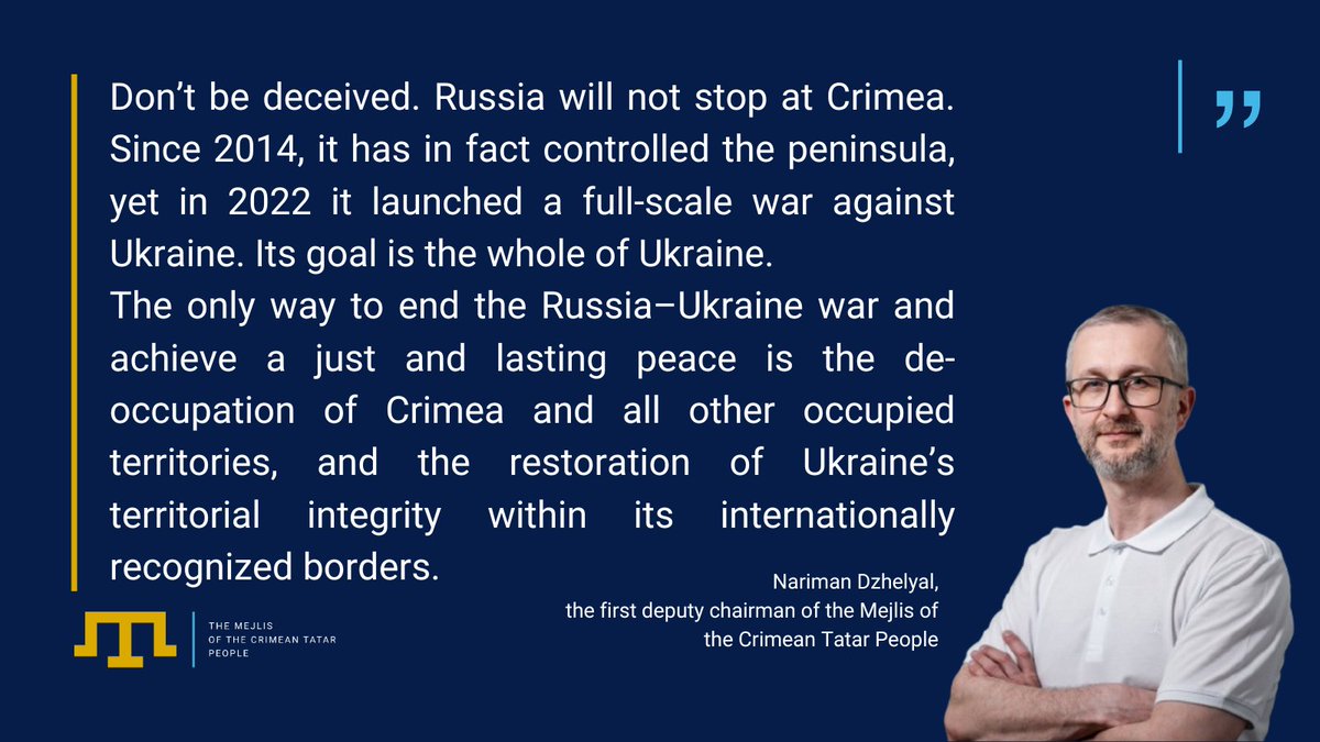 The Mejlis of the Crimean Tatar people (@qtmminfo) on Twitter photo 1/3 🇪🇺 On Day 2 of Crimea Week in Brussels, First Deputy Head of the Mejlis of the Crimean Tatar People <a href="/narimandzhelyal/">Naryman Dzhelialov (Nariman Celâl)</a> addressed Members of the <a href="/Europarl_EN/">European Parliament</a>.
He delivered a clear message: recognition of Russian sovereignty over occupied Crimea is unacceptable. 1/3 🇪🇺 On Day 2 of Crimea Week in Brussels, First Deputy Head of the Mejlis of the Crimean Tatar People <a href="/narimandzhelyal/">Naryman Dzhelialov (Nariman Celâl)</a> addressed Members of the <a href="/Europarl_EN/">European Parliament</a>.
He delivered a clear message: recognition of Russian sovereignty over occupied Crimea is unacceptable.