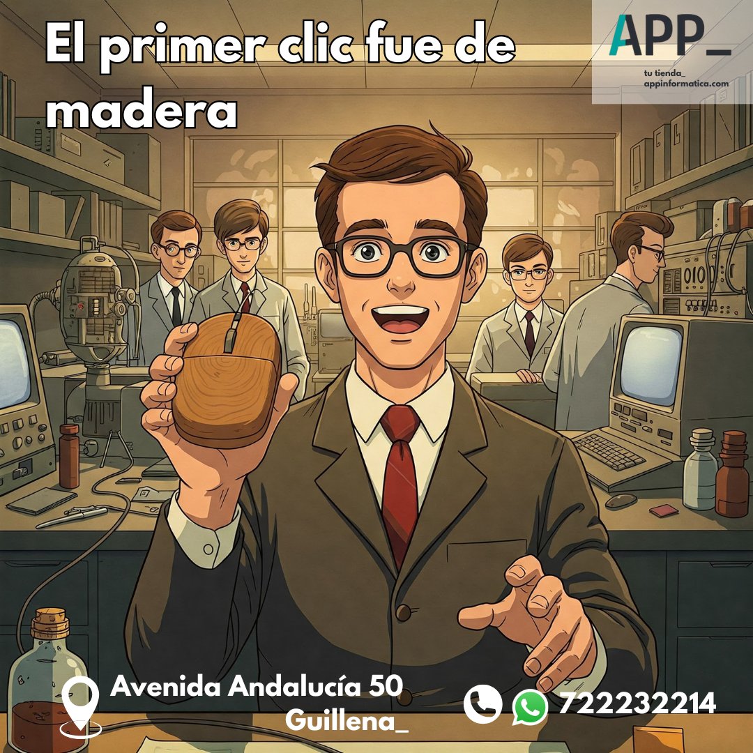 ¿Sabías que el primer ratón de pc era una caja de madera con solo un botón? Inventado por Douglas Engelbart en la década de 1960 y su nombre ('mouse' en inglés, que significa 'ratón') surgió debido a su forma y al cable que salía por un extremo, ¡pareciéndose a una cola de ratón!