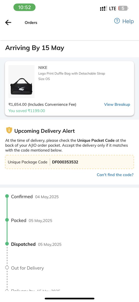 SAHIILZ's tweet photo. Where is my order already been 10 days  order id FN3526600248 @AjioCares getting new dates everyday! https://t.co/OkiCWoaZG1