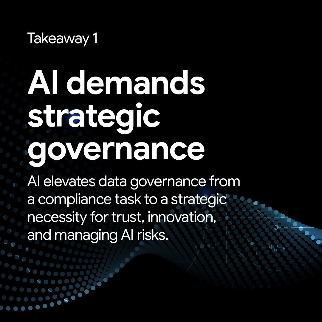 GoogleCloud_UKI's tweet photo. 5 messages that landed. Swipe through these key takeaways on data governance in the AI era from Chaitanya (Chai) Pydimukkala (@cpydimuk) at the Gartner Data &amp; Analytics Summit ⤵️
