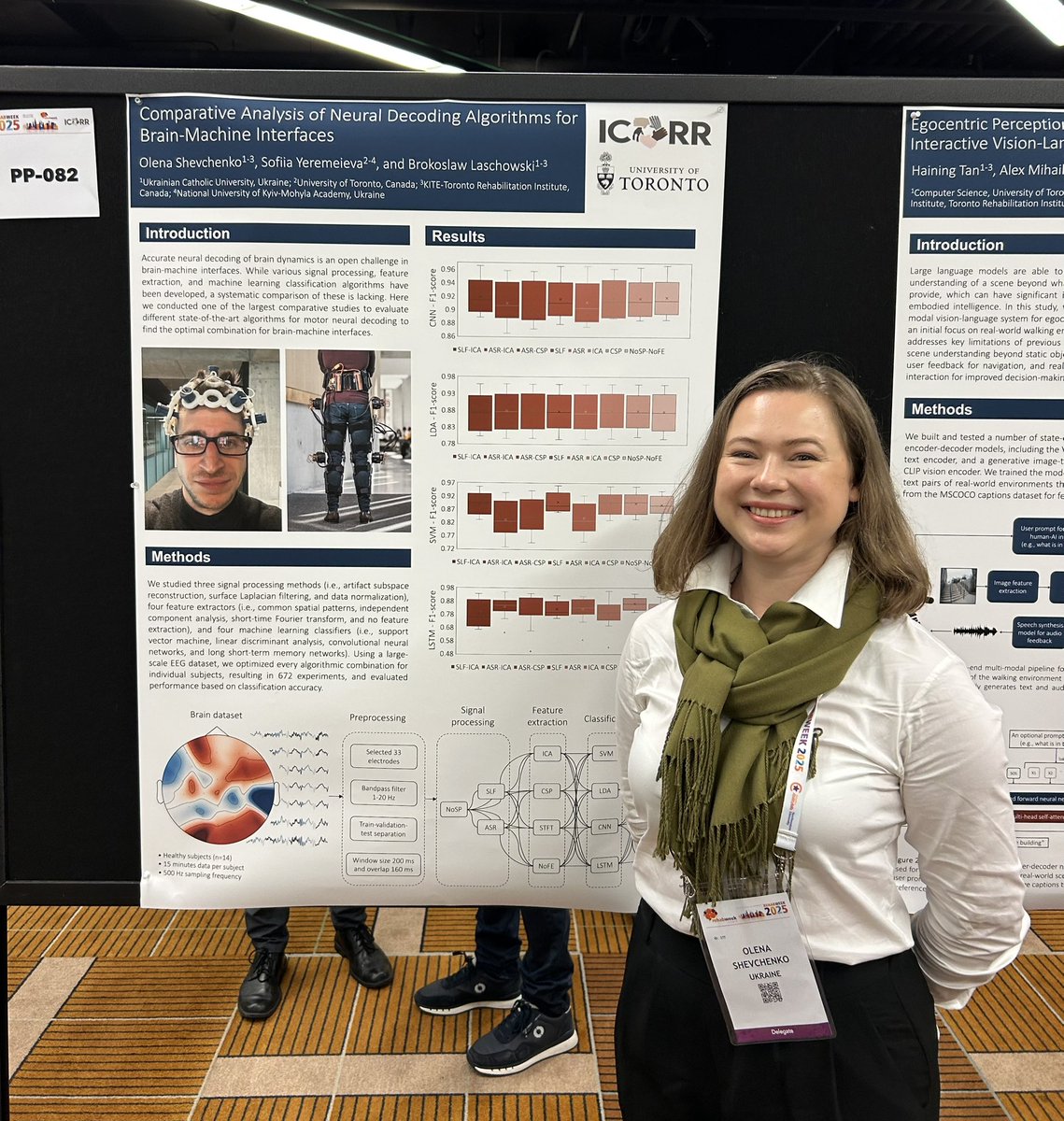 Brokoslaw Laschowski (@drlaschowski) on Twitter photo Proud and emotional moment seeing one of my grad students from Ukraine (Olena Shevchenko) present her research at #ICORR2025 in Chicago 🥹🇺🇦
Olena’s thesis focused on building neural decoding algorithms for brain-machine interfaces <a href="/ICORR_2025/">ICORR 2025</a> <a href="/UHN/">University Health Network</a> <a href="/UHN_Research/">UHN Research</a> <a href="/UofT/">University of Toronto</a> Proud and emotional moment seeing one of my grad students from Ukraine (Olena Shevchenko) present her research at #ICORR2025 in Chicago 🥹🇺🇦
Olena’s thesis focused on building neural decoding algorithms for brain-machine interfaces <a href="/ICORR_2025/">ICORR 2025</a> <a href="/UHN/">University Health Network</a> <a href="/UHN_Research/">UHN Research</a> <a href="/UofT/">University of Toronto</a>