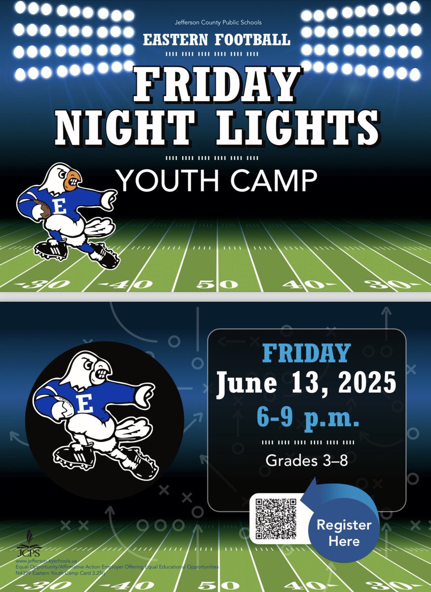 eaglesfb's tweet image. Don’t miss an opportunity to register for our FRIDAY NIGHT LIGHTS youth camp June 13th!
#TapIn #MiddletownsTeam
docs.google.com/forms/d/e/1FAI…