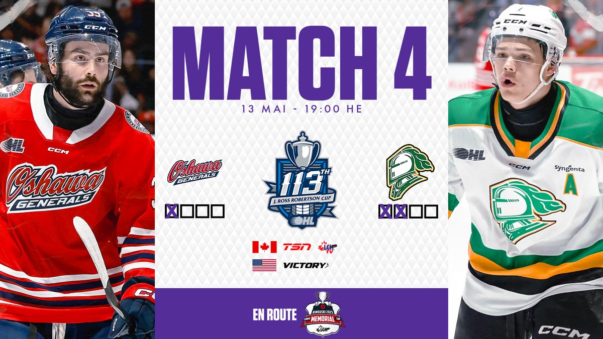 Ligue canadienne de hockey (@lchhockey) on Twitter photo On remet ça ce soir pour le match #4 de la finale de championnat de la <a href="/OHLHockey/">Ontario Hockey League</a> à Oshawa ! 🏒
🇨🇦 TSN 3/4 | #LCHTV
🇺🇸 @Victoryplustv On remet ça ce soir pour le match #4 de la finale de championnat de la <a href="/OHLHockey/">Ontario Hockey League</a> à Oshawa ! 🏒
🇨🇦 TSN 3/4 | #LCHTV
🇺🇸 @Victoryplustv