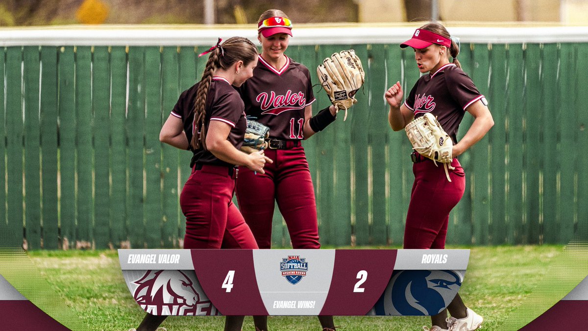 EVANGEL WINS!

Valor Softball earns their first win in NAIA Opening Rounds, defeating Johnson 4-2! The Valor will return to action today against #4 Thomas at 4:00 PM CT, looking to advance to Wednesday!