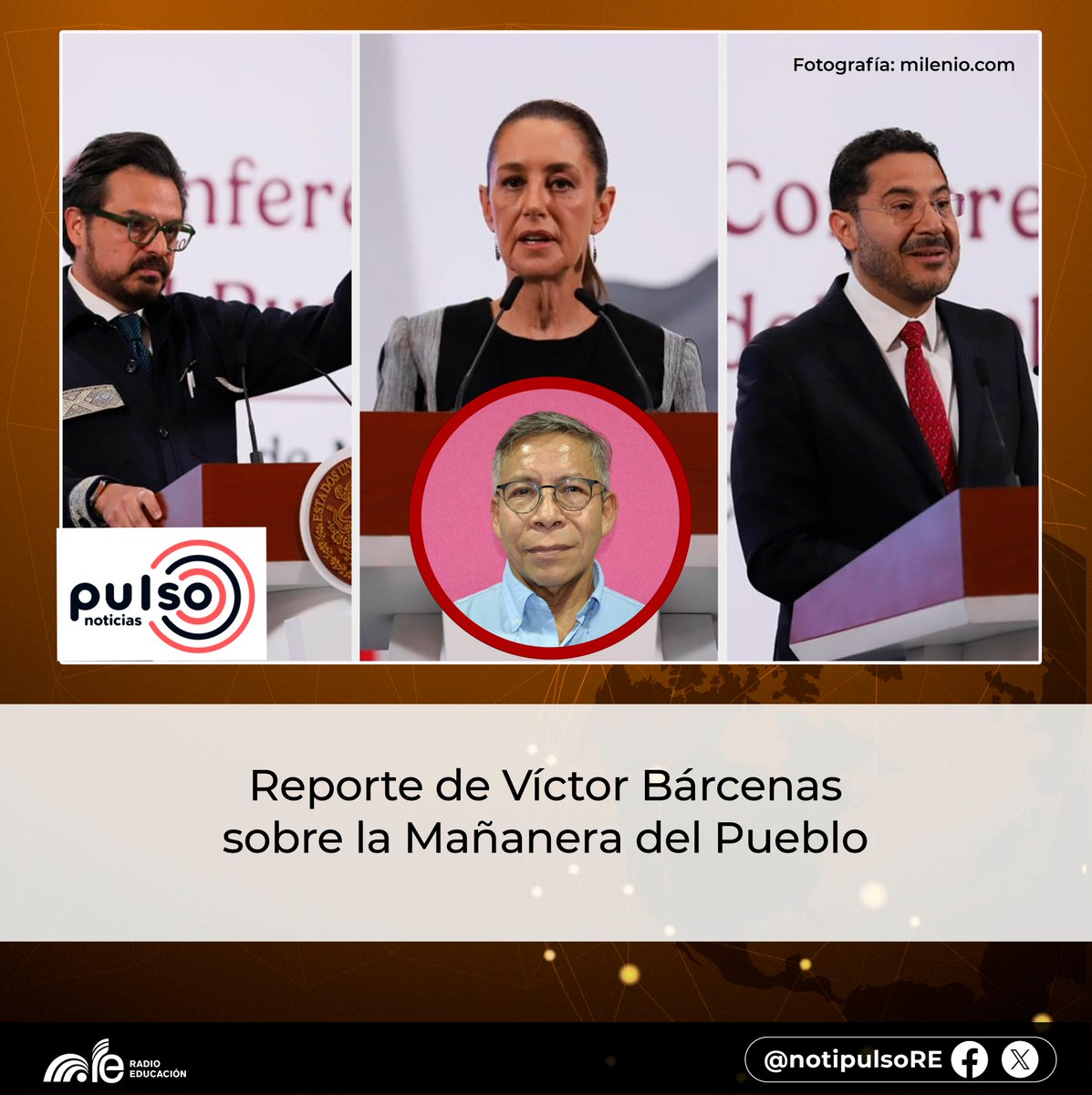 Pulso Noticias de Radio Educación (@notipulsore) on Twitter photo En #PulsoNoticias, <a href="/vicospato/">Víctor Bárcenas</a> reportó sobre #MañaneraDelPueblo
El gobierno ahorró millones en medicamentos y la megafarmacia sigue operando. Batres propuso mejoras en el ISSSTE. Berdegué atribuyó la suspensión de exportaciones al gusano barrenador
▶️e-radio.edu.mx/Noticiarios-pu… En #PulsoNoticias, <a href="/vicospato/">Víctor Bárcenas</a> reportó sobre #MañaneraDelPueblo
El gobierno ahorró millones en medicamentos y la megafarmacia sigue operando. Batres propuso mejoras en el ISSSTE. Berdegué atribuyó la suspensión de exportaciones al gusano barrenador
▶️e-radio.edu.mx/Noticiarios-pu…
