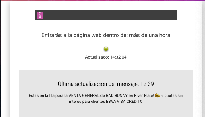 yo re boluda mal en el mismo lugar desde las 13 con la ilusion de sacar entradas para bad bunny