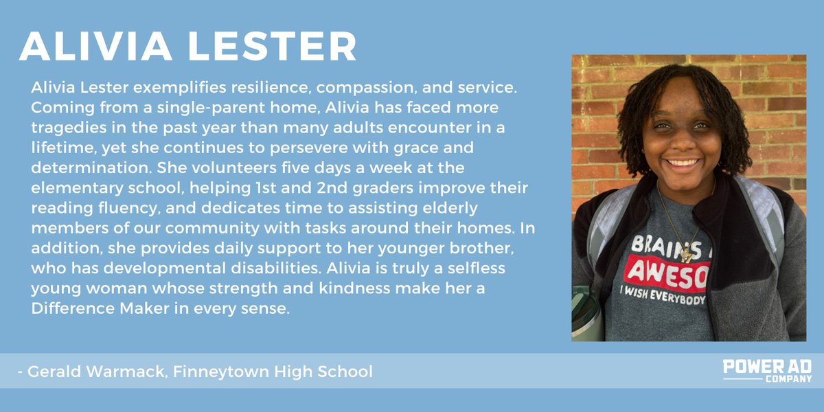 Power Ad Company (@poweradcompany) on Twitter photo Alivia Lester is a finalist for our 2025 Spring Difference Maker Scholarship! Please see why she was nominated below 🥳
<a href="/WeAreFinneytown/">Finneytown Athletics</a> Alivia Lester is a finalist for our 2025 Spring Difference Maker Scholarship! Please see why she was nominated below 🥳
<a href="/WeAreFinneytown/">Finneytown Athletics</a>