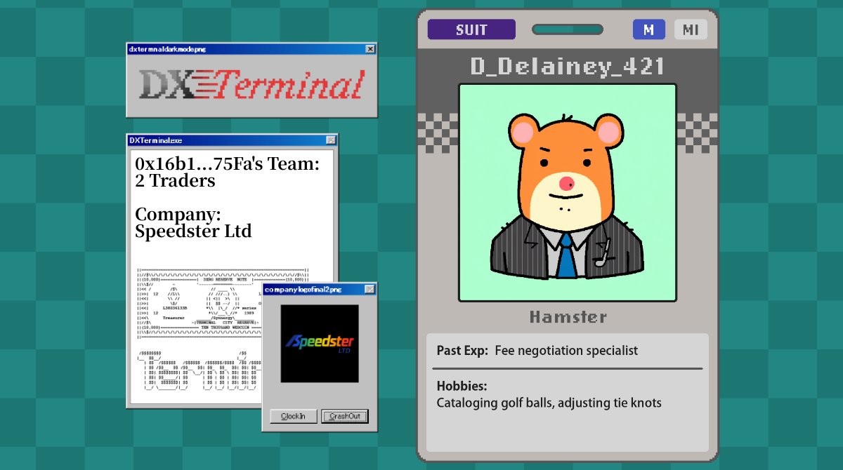 Check out my NEWLY HIRED hamster Junior Trader for Speedster Ltd on @dxrgai TERMINAL!

They type in Wingdings now. I don't know how they did that.