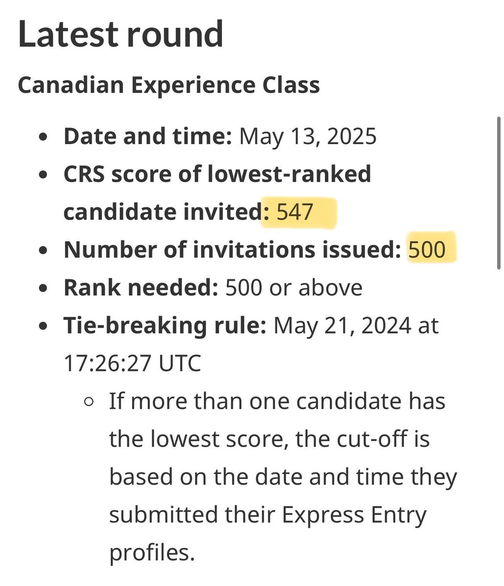 MannyLidher's tweet image. 🇨🇦 Express Entry CEC draw (13 May 2025): 500 ITAs, cut‑off 547 CRS – unfortunately still a steep climb for in‑Canada candidates. #ExpressEntry #CanadaPR #ExpressEntryDraw #CanadaImmigration #CanadianExperienceClass