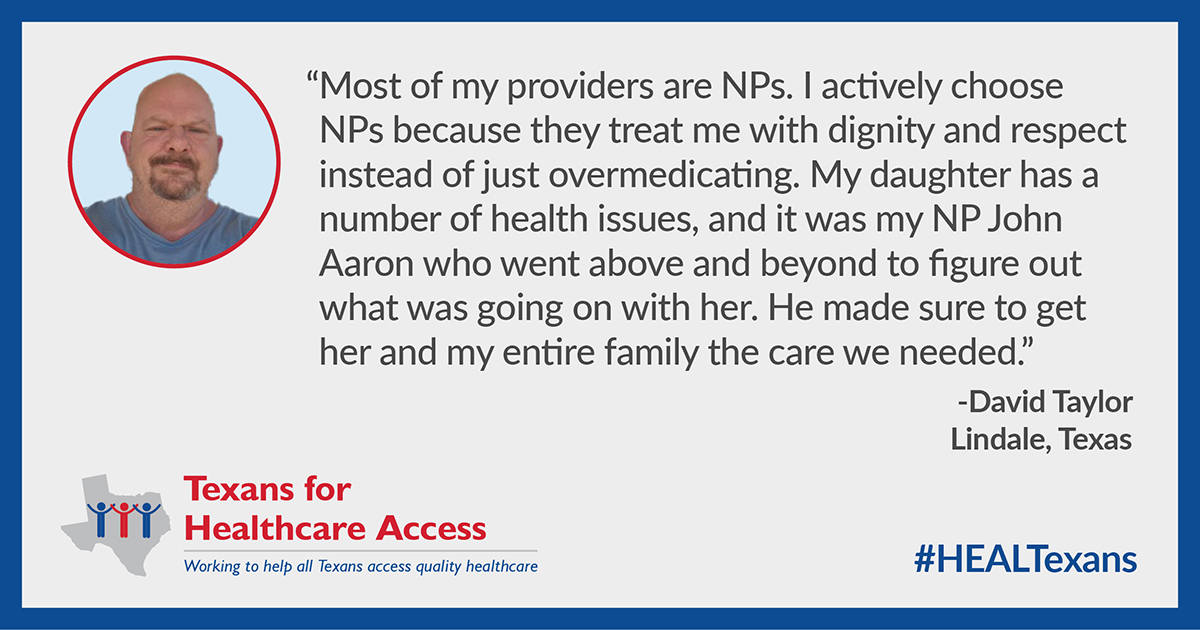 Texans trust, and depend on, the care that APRNs provide. From Lindale to Longview, Amarillo to Brownsville, Laredo to El Paso, APRNs are providing  life-saving care to Texans every day. Remove barriers to APRNs, expand access to Texans today!

#SB3055 #HB3794 #txlege
