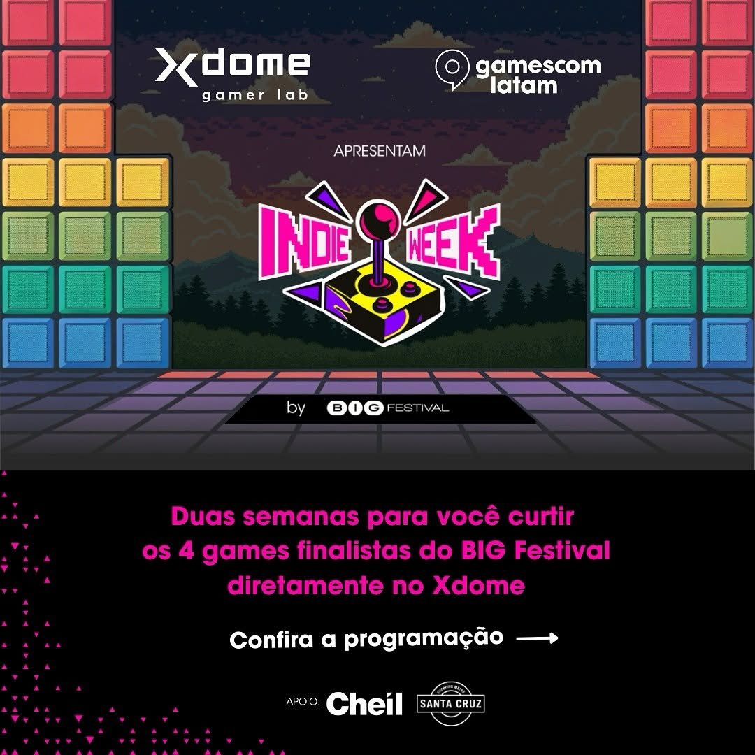 🚨 No dia 15/05, participaremos de um bate-papo + meet &amp; greet no <a href="/xdomearena/">Xdome Arena</a>  com os finalistas do <a href="/BIG_Festival/">gamescom latam BIG Festival 🎮</a>. Nós vemos lá?

Entrada gratuita 🎟️
sympla.com.br/evento/xdome-g…