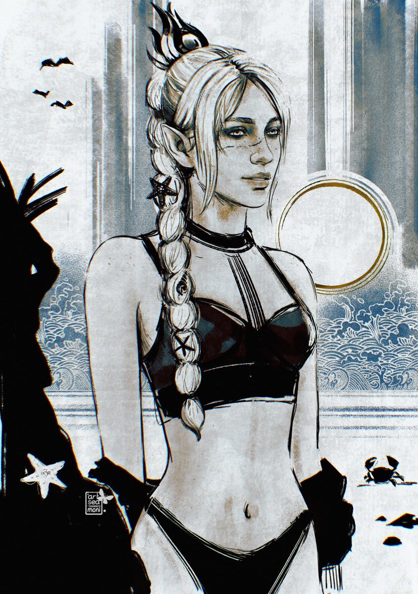 a beach day with your favorite cleric #shadowheart #bg3