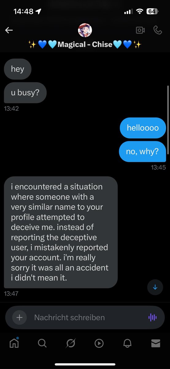 ChiseHatesRTD's tweet photo. ‼️SCAM ALERT‼️

If you have received a message like this from my other account @/Magical_Chise (or from anyone else) then please ignore it as it is a scammer who is attempting to hack your account as well. I wasn’t vigilant enough and almost lost my money so I wanted to alert… https://t.co/jw1jf4BYOr