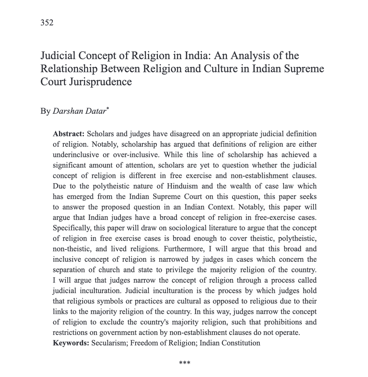 World Comparative Law / VRUe (@wcl_vru) on Twitter photo Are 🇮🇳 judges narrowing the concept of religion in church-state separation cases to privilege Hinduism?
Read <a href="/DarshanDatar/">Darshan Datar</a> on the role of the judicial concept of religion in the rise of the Hindu majoritarian project in our current 📘: 🔓nomos-elibrary.de/de/10.5771/050… Are 🇮🇳 judges narrowing the concept of religion in church-state separation cases to privilege Hinduism?
Read <a href="/DarshanDatar/">Darshan Datar</a> on the role of the judicial concept of religion in the rise of the Hindu majoritarian project in our current 📘: 🔓nomos-elibrary.de/de/10.5771/050…