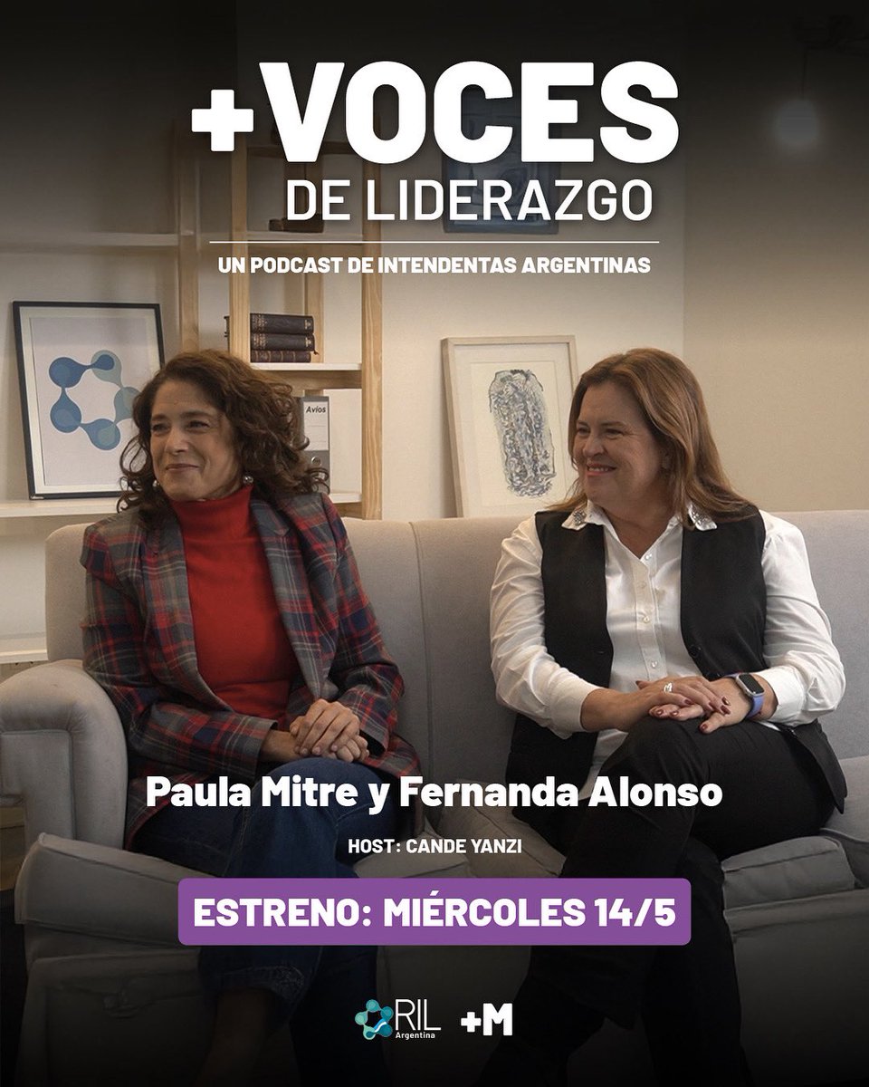 RIL (@innovacionlocal) on Twitter photo 💜Arranca +Voces de Liderazgo, una nueva serie de podcast sobre el lado más humano de las intendentas de Argentina. En el ep #1: <a href="/fernandaalonso/">Fernanda Alonso</a> (intendenta de General Pico) y Paula Mitre (intendenta de Vera) charlarán sobre liderar con convicción.
youtube.com/@redinnovacion… 💜Arranca +Voces de Liderazgo, una nueva serie de podcast sobre el lado más humano de las intendentas de Argentina. En el ep #1: <a href="/fernandaalonso/">Fernanda Alonso</a> (intendenta de General Pico) y Paula Mitre (intendenta de Vera) charlarán sobre liderar con convicción.
youtube.com/@redinnovacion…