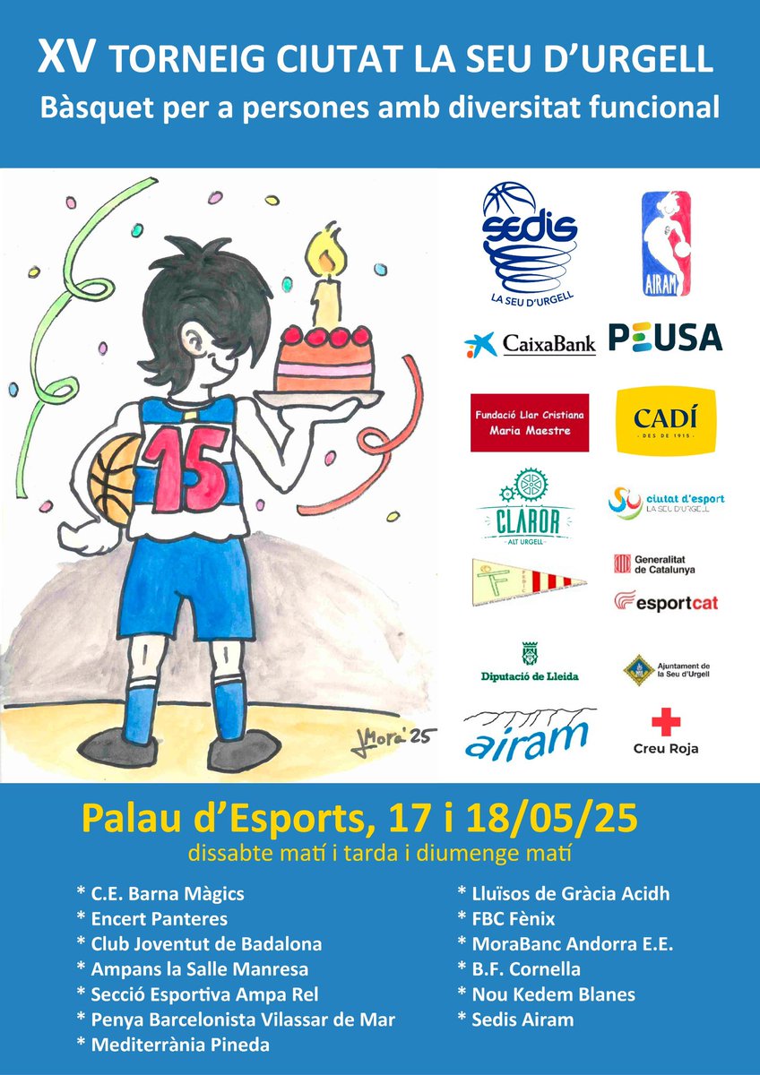Cultura, Esport i Lleure acidH (@activitatsacidh) on Twitter photo Lluïsos de Gràcia acidH A participarà al XV Torneig La Seu d’Urgell el cap de setmana del 17 i 18 de maig.
Amunt <a href="/BasquetLldG/">Bàsquet Lluïsos</a> <a href="/acidH_IL/">acidH</a> !
Amb el suport de <a href="/bcn_ajuntament/">Ajuntament de Barcelona</a>
<a href="/acellfederacio/">Federació ACELL</a> <a href="/GMultiesports/">Gràcia Multiesports-Ràdio Gràcia</a>
<a href="/indepe_gracia/">L'independent de Gràcia</a> @bcn_gracia
#blausambvalors Lluïsos de Gràcia acidH A participarà al XV Torneig La Seu d’Urgell el cap de setmana del 17 i 18 de maig.
Amunt <a href="/BasquetLldG/">Bàsquet Lluïsos</a> <a href="/acidH_IL/">acidH</a> !
Amb el suport de <a href="/bcn_ajuntament/">Ajuntament de Barcelona</a>
<a href="/acellfederacio/">Federació ACELL</a> <a href="/GMultiesports/">Gràcia Multiesports-Ràdio Gràcia</a>
<a href="/indepe_gracia/">L'independent de Gràcia</a> @bcn_gracia
#blausambvalors