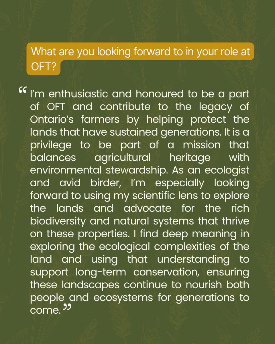 Meet Harpreet! As our farmland monitoring season has just begun, we're so excited to welcome Harpreet to the team this summer, supporting farm visits across all 26 of our protected properties. She’s currently completing her Master’s at Western &amp; a devoted wildlife photographer.