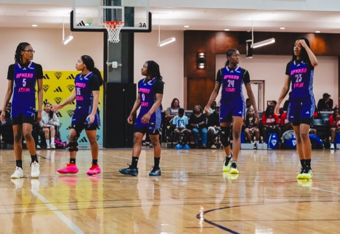 #22 Zaria Thompson 6’4 
#23 Shanaryah Wright 6’0
#11 Imani McIver 6’0
#24 Sanai Mc Kenzie -Watson 6’0
#5 Harmony Jefferson 5’9
#12 Kaylan Hickman 6’0
#0 Makayla Moore 5’0
#1  Kiley Freeman 5’4
#10 Amelia Williams 5’6
#15 Jade Hailstock 5’6

16Upward Stars 
Stop2- 3ssb 
Bryan, TX