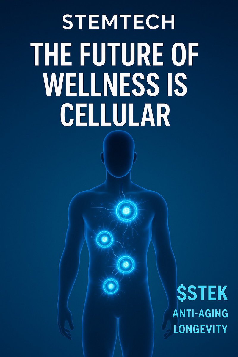 stemtech's tweet image. The future of wellness is cellular.
$STEK is positioned at the forefront of the stem cell revolution—anti-aging, rejuvenation &amp;amp; opportunity in one.

Join the movement that&apos;s transforming lives.
#StemCells #AntiAging #Longevity #STEK #WellnessStocks #OTCMarkets #OTC #Biohacking