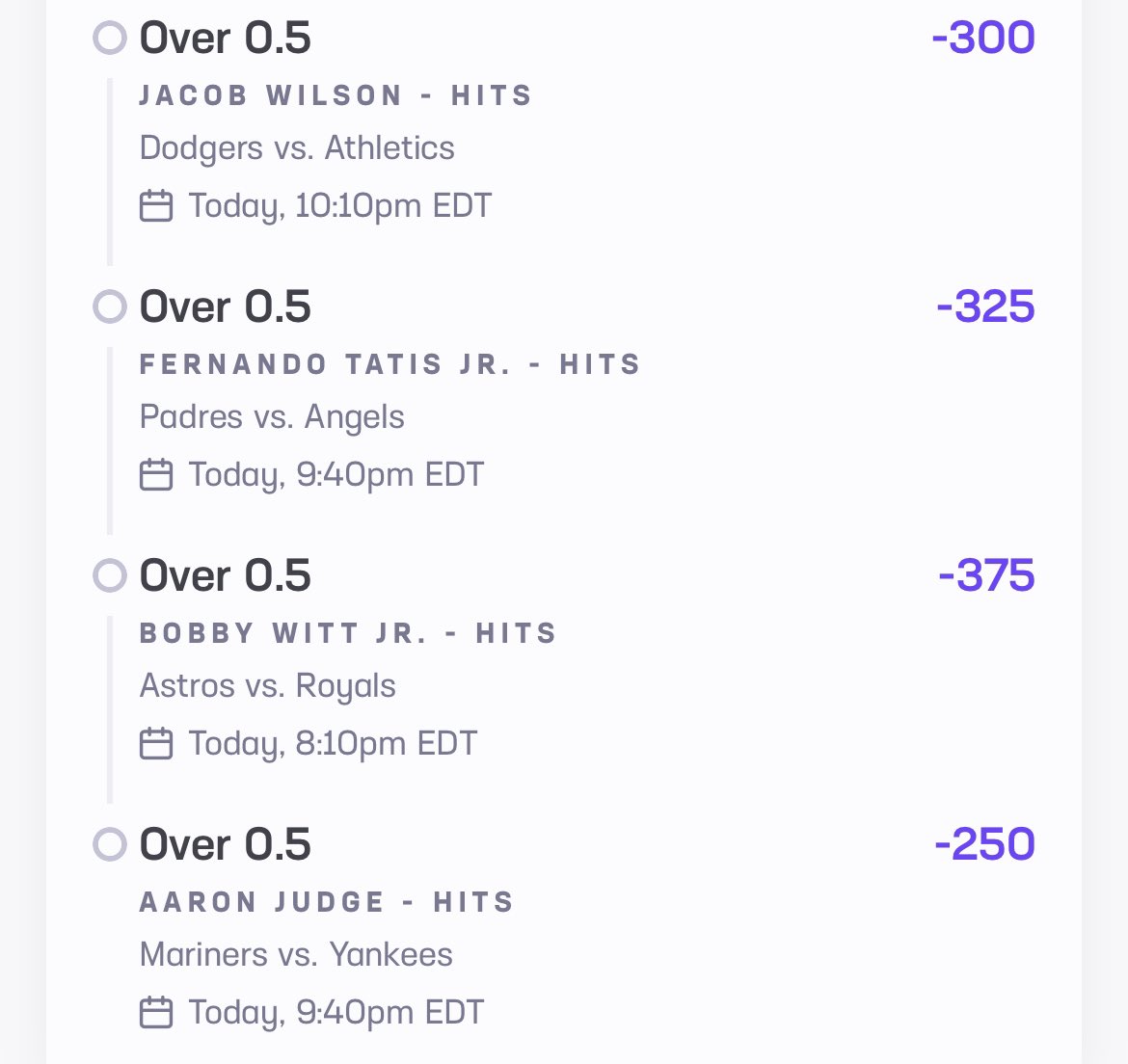 SalbertBets's tweet photo. 🚨🚨🚨Salbert Bets🚨🚨🚨

Why not us?
💸💸💸💸
Here’s a 15 legger MLB hit parlay:

❤️ if riding

#MLB #Parlay #GamblingTwitter #sportsbet https://t.co/1W3FQZDD9R
