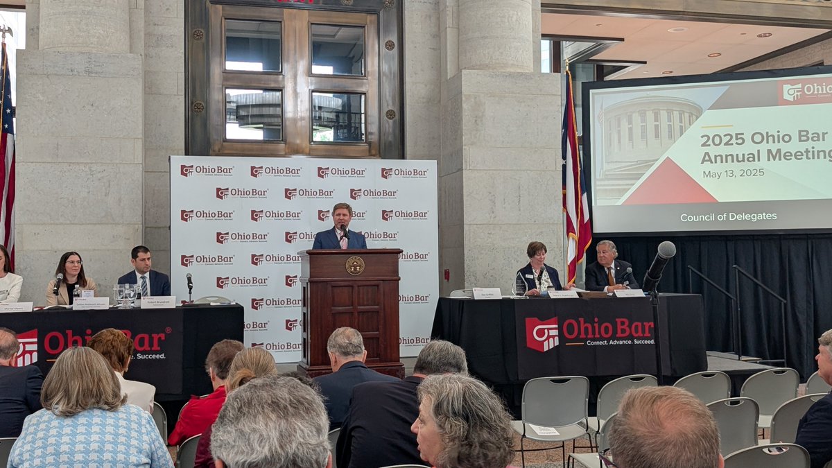 Ohio State Bar Association (@osba) on Twitter photo The day has finally come! We’re kicking off the 2025 Ohio Bar Council of Delegates meeting at the beautiful <a href="/OhioStatehouse/">Ohio Statehouse</a>
Thanks to all of our attendees for helping to shape the future of the Ohio Bar and celebrate excellence in the legal profession. 👏 The day has finally come! We’re kicking off the 2025 Ohio Bar Council of Delegates meeting at the beautiful <a href="/OhioStatehouse/">Ohio Statehouse</a>
Thanks to all of our attendees for helping to shape the future of the Ohio Bar and celebrate excellence in the legal profession. 👏