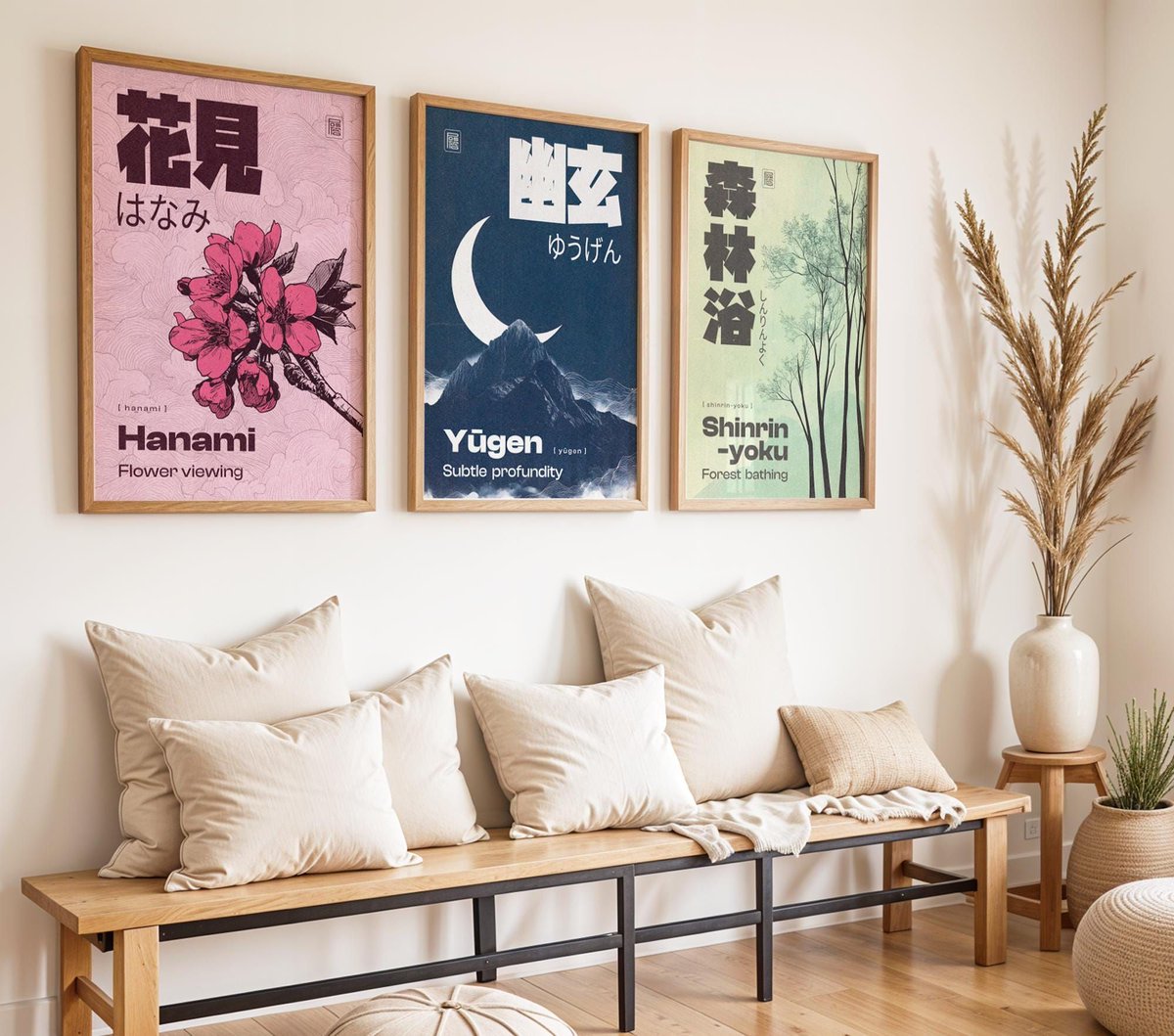 postereoo's tweet photo. 🌸✨ Elevate your space with our elegant printable art bundle inspired by Japanese philosophy! 

https://t.co/N5rAAZpj83

#hanami #yugen #shinrin #japanese #art #set #moon #mountain #print #nature #japandi #japan #zen #digital #download #retro #manga #forest #aesthetic #sakura https://t.co/QxqRJy4vwa