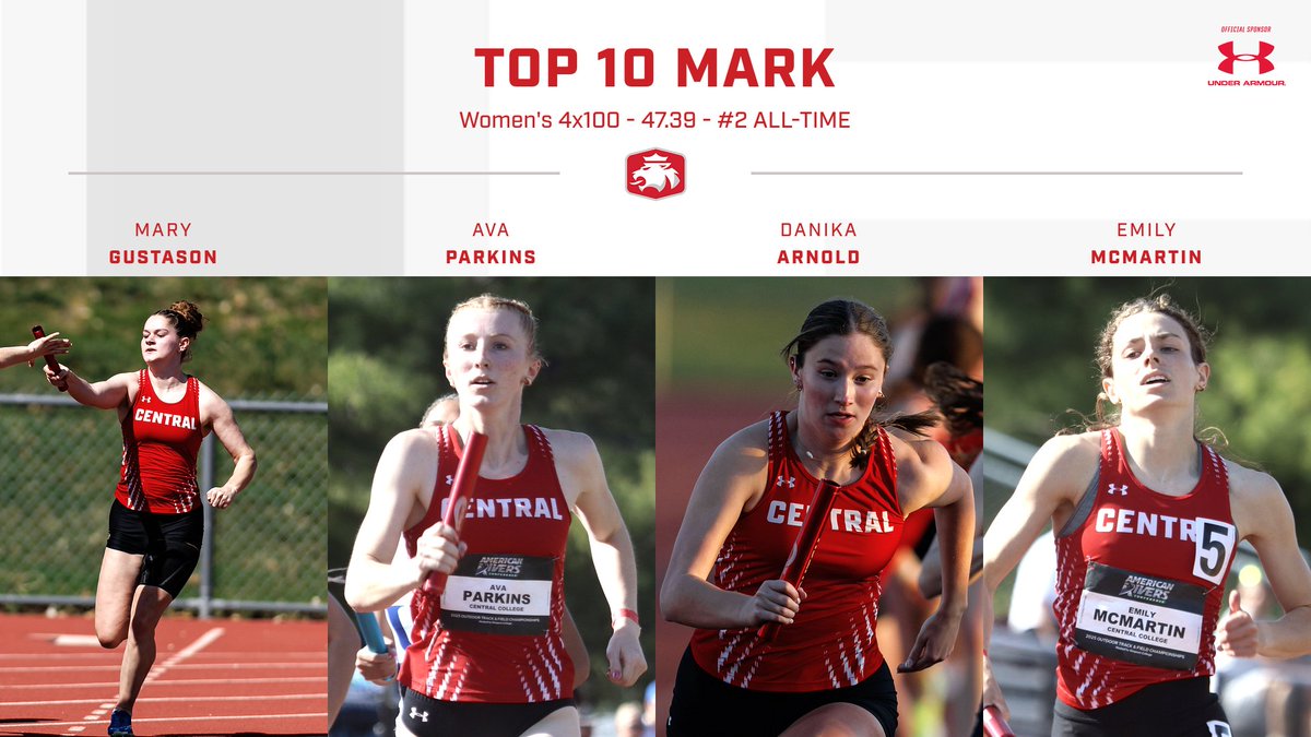 DutchXCTF's tweet photo. History made! Our women's 4x100 team of Gustason, Parkins, Arnold and McMartin just clocked 47.39 - the second-fastest time in Central Dutch history! Outstanding performance from this speedy quartet. #GoDutch https://t.co/5meGdyDYar