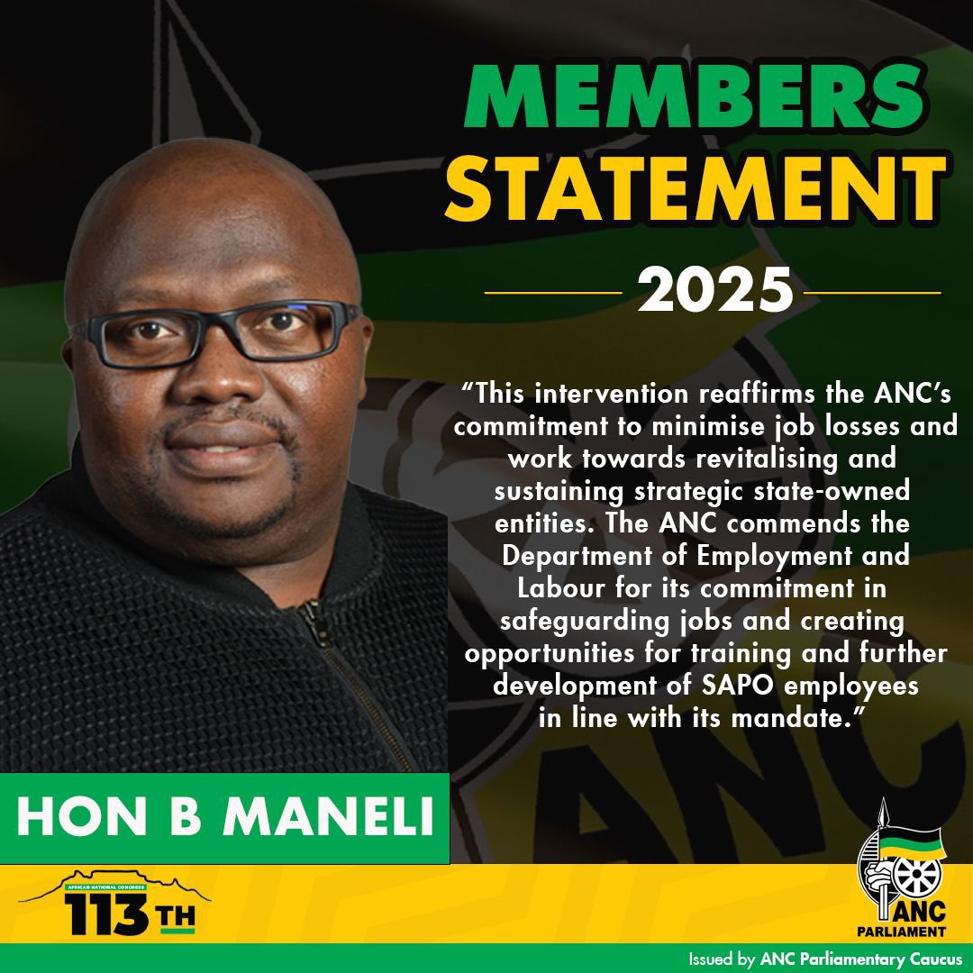 This intervention reaffirms the ANC’s commitment to minimise job losses and work towards revitalising and sustaining strategic state-owned entities. The ANC commends the Department of Employment and Labour for its commitment in safeguarding jobs and creating opportunities for