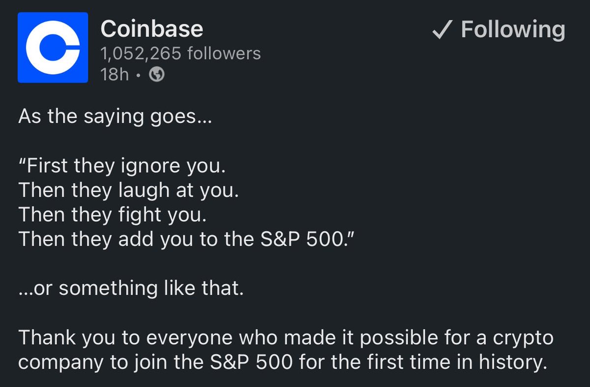 Bravo, <a href="/coinbase/">Coinbase 🛡️</a>. 🫶