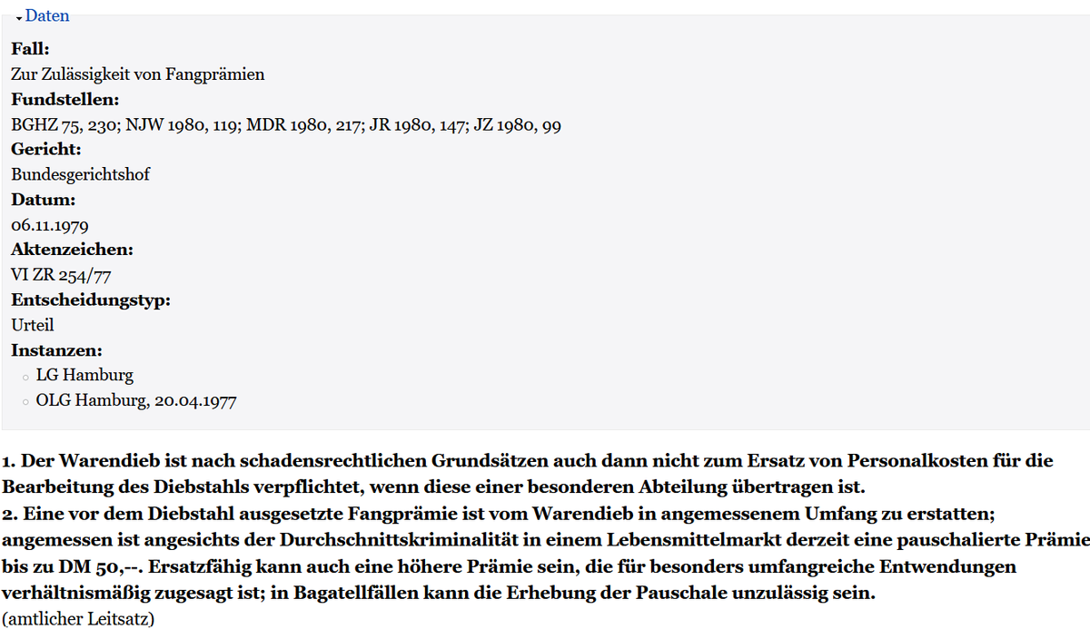 #BGH, Urt. v. 06.11.1979 – VI ZR 254/77 (= BGHZ 75, 230), mit ein paar Anmerkungen zur heutigen Rechtslage:
opinioiuris.de/entscheidung/4…