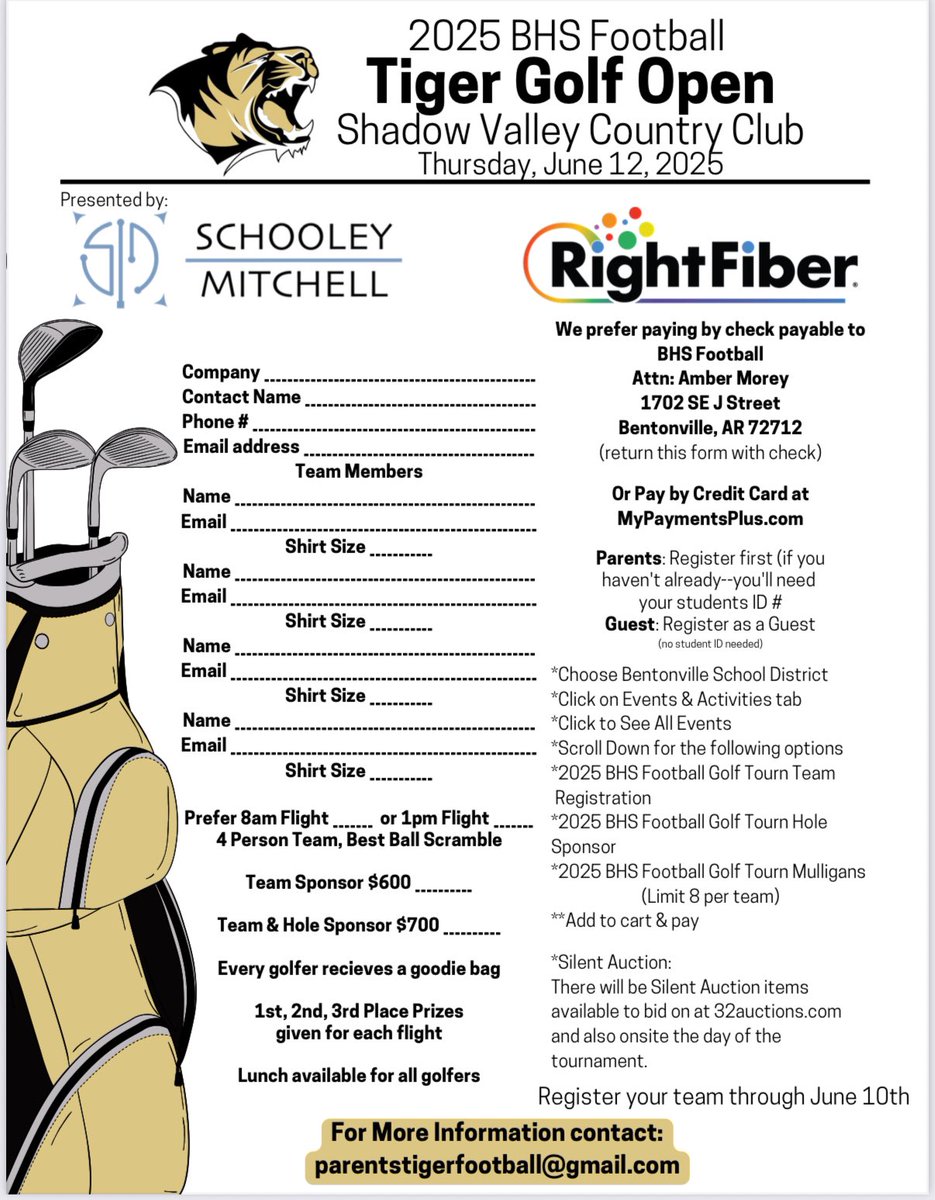 Bentonville Football (@bvillefb) on Twitter photo Please sign up for our annual golf tournament to be held June 12th
<a href="/CoachJGrant/">Jody Grant</a>
<a href="/BVilleCoachCoon/">Dustin (Coach Coon)</a>
<a href="/CoachHutchens/">Chris Hutchens</a> Please sign up for our annual golf tournament to be held June 12th
<a href="/CoachJGrant/">Jody Grant</a>
<a href="/BVilleCoachCoon/">Dustin (Coach Coon)</a>
<a href="/CoachHutchens/">Chris Hutchens</a>