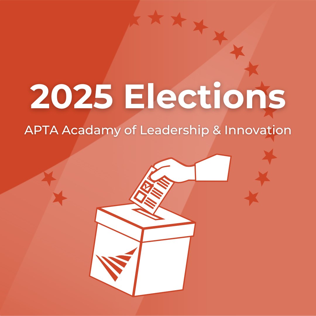 Time is running out to submit your nominations for our 2025 Academy Elections. Visit aptaali.org/page/Nominatio… to submit your nomination today.

Recommendations are due: May 15, 2025
Self-nominations are due: May 30, 2025

#choosept #physicaltherapists #PTadvocacy #aptaali