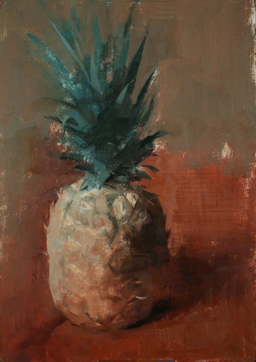 OurPaintedLives's tweet image. I wanted to give the Transparent Oxide Red + Phthalo Blue (PB 15:3) + Titanium White palette another go, so I thought, let's paint a pineapple... without Yellow!
Join our P@treon - OPL together!