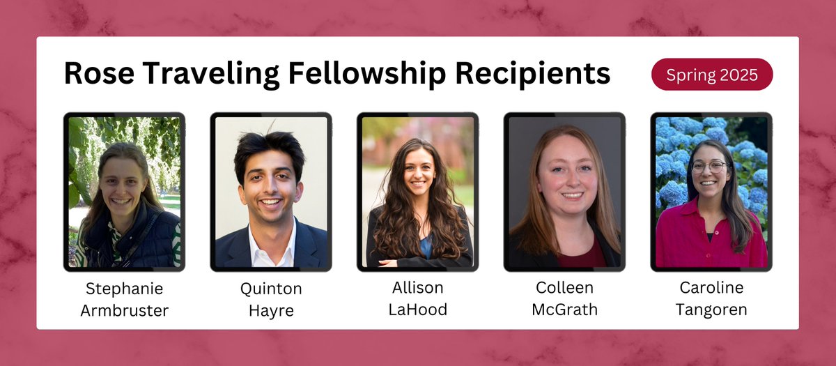 Harvard Epidemiology (@harvardepi) on Twitter photo We are excited to announce the Spring 2025 recipients of the Rose Traveling Fellowship in Chronic Disease #Epidemiology and #Biostatistics: Stephanie Armbruster, Quinton Hayre, Allison LaHood, <a href="/McGrath_CB/">Colleen McGrath</a> , and Caroline Tangoren. Join us in congratulating them! 🎉 We are excited to announce the Spring 2025 recipients of the Rose Traveling Fellowship in Chronic Disease #Epidemiology and #Biostatistics: Stephanie Armbruster, Quinton Hayre, Allison LaHood, <a href="/McGrath_CB/">Colleen McGrath</a> , and Caroline Tangoren. Join us in congratulating them! 🎉