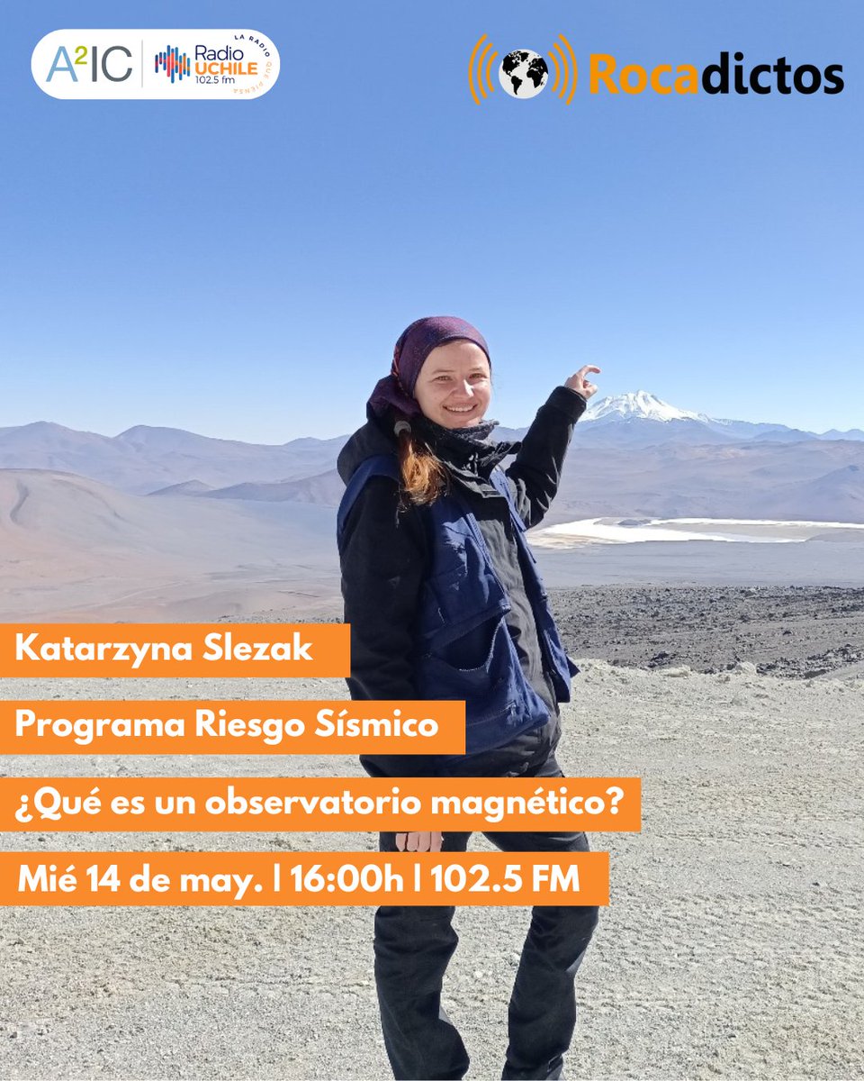 🔴 MAÑANA: La geofísica Katarzyna Slezak (<a href="/prsismico/">Programa Riesgo Sísmico</a>) nos contará por qué es importante monitorear el campo magnético terrestre mediante un "observatorio magnético". ¡Sintoniza #ROCADICTOS!

🗓️14/05
⏰16:00h
🎙️102.5 FM
➡️radio.uchile.cl