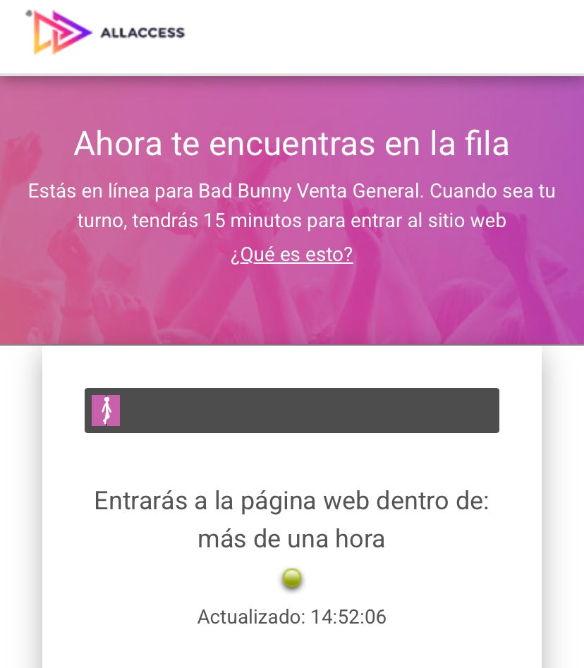 el verdadero no hay peor ciego q el que no quiere ver soy yo haciendo fila desde las 13hs esperanzada de conseguir entradas para bad bunny y el muñequito QUIETO INVÁLIDO