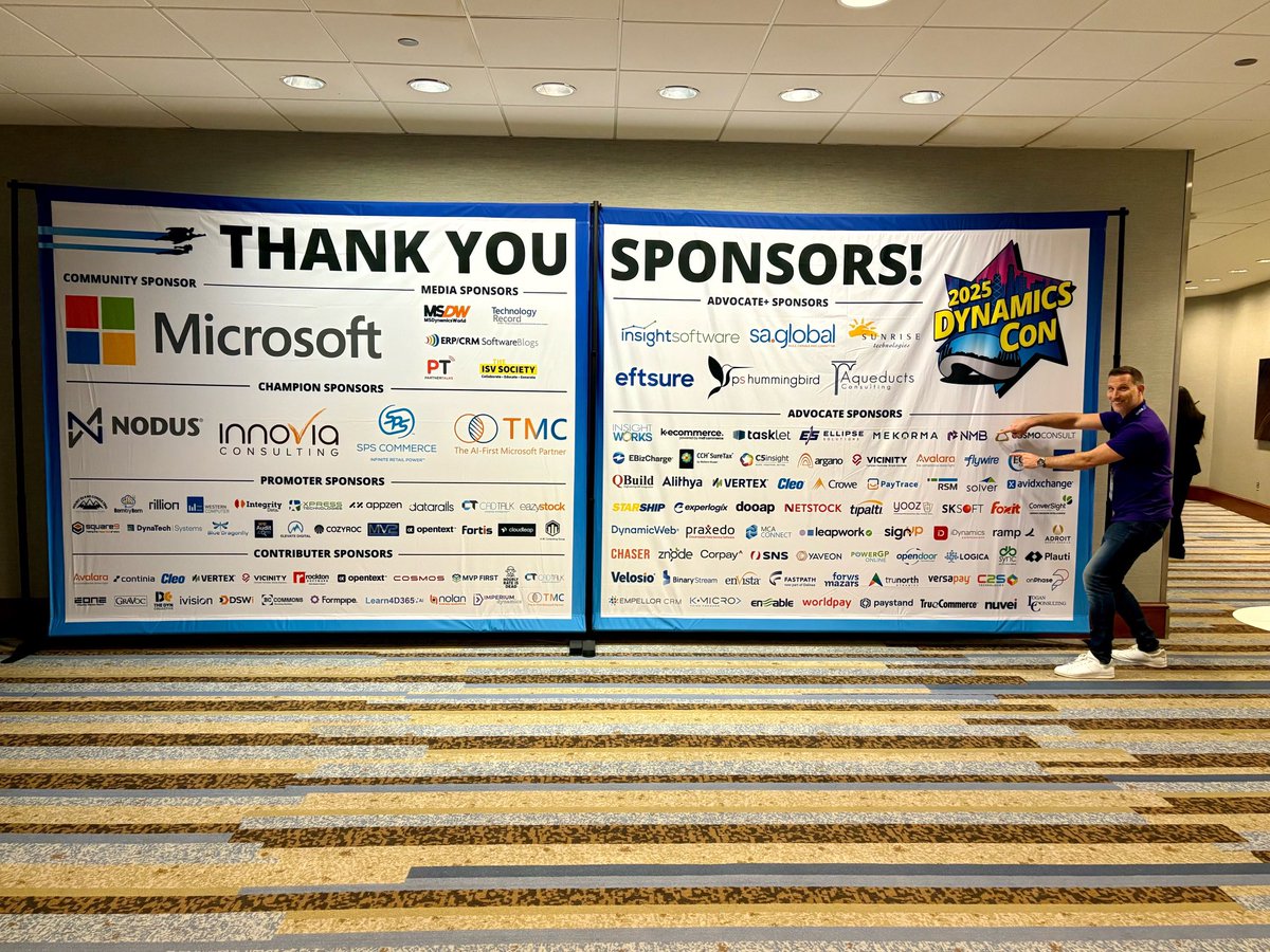 NMBSolutions's tweet image. When you spot your logo on the sponsor wall and have to make it a moment. Chris Winstanley understood the assignment. 👏
#DynamicsConLive #NMBBooth407 #D365 #SupplyChainSolutions
#MicrosoftDynamics #NMBatDynamicsCon