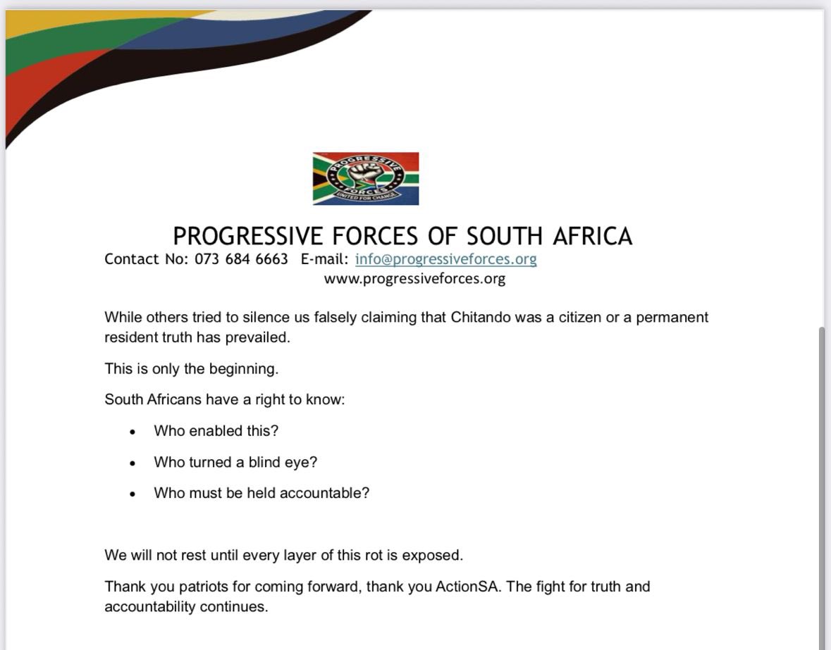 ForcesPFSA's tweet photo. So….let’s get this straight Simbarashe Chitando is not a South African citizen, not a permanent resident, but somehow he’s practicing law in our courts… on a spousal visa?

Wow 😮.Must be nice to skip the rules the rest of us have to follow.
Maybe the @CouncilPractice and @HomeAffairsSA run on vibe checks now?

Big shoutout to @ActionSA, especially @MikaNgobeni and @MatJGeorge , for doing the job others refused to asking the real questions and dragging the truth into the light 💡 

Because apparently in South Africa, if your name is Simba, anything goes 🤪 
#PFSA #SimbarasheChitando #LPCMustAnswer #HomeAffairsMystery @LadyAbahambe @lolobee052 @destinyzee @SothoDudu @Miz_Ruraltarain @PSAFLIVE @nyebe_official @PSAFPATRIOT @Nocoffe50 @Shaka1_ @PatriotMarc @SpoiltHousewife @PSAFPATRIOT @HomesteadParkCF