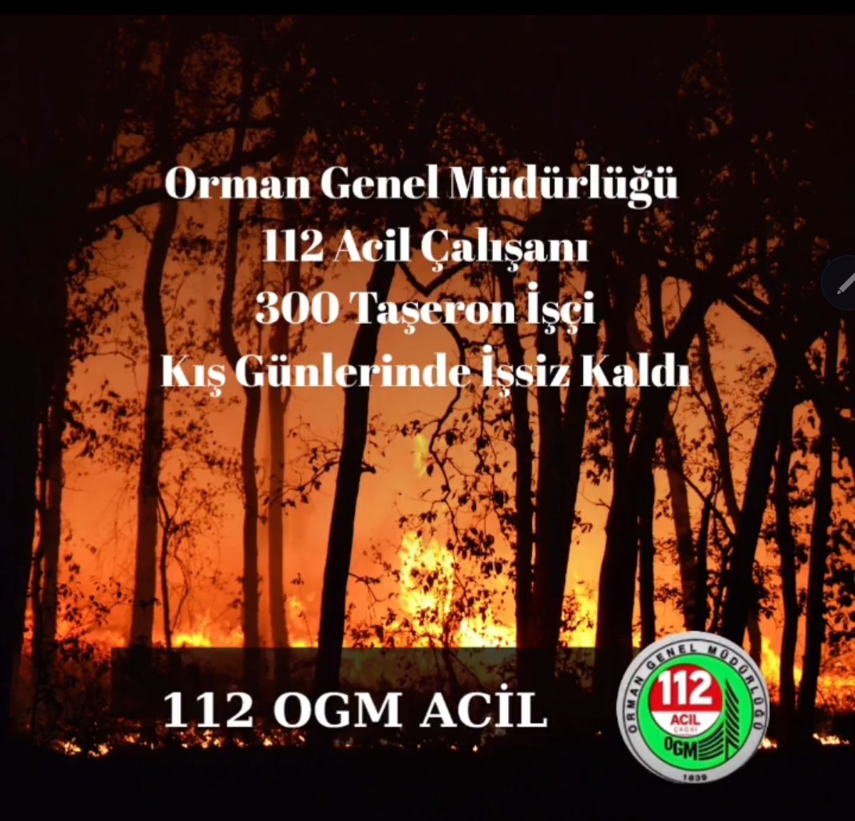 parshaberr's tweet photo. Bütün acil numaralar 112 de toplandı. Ama bir çok ilde 112 Orman birimini başlatan taşeron işçiler işsiz kaldı. Yıllarca verilen emek, edinilen tecrübe heba oluyor #112OrmanTaşeron 
IşıkhanSESSİZ TühisETKİSİZ @ibrahimyumakli @memetsimsek @BekirKARACABEY_ @fethigurer @OGMgovtr
IşıkhanSESSİZ TühisETKİSİZ