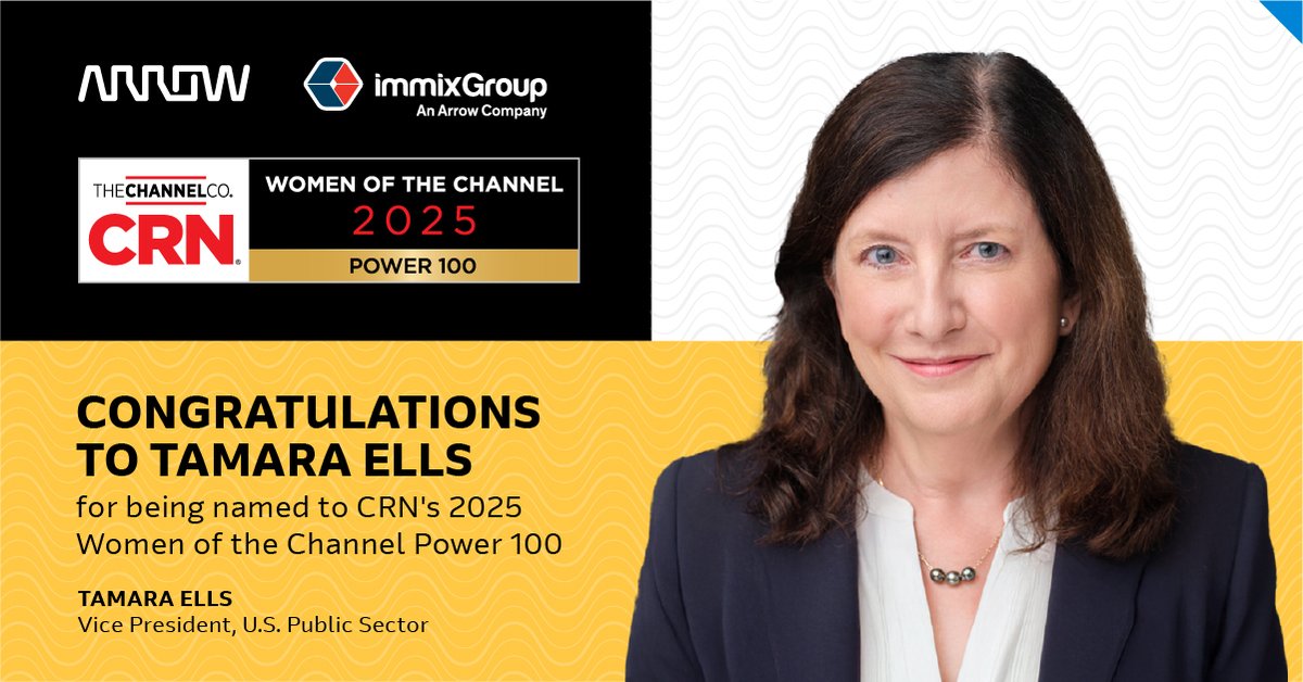 Hats off to our U.S. public sector leader Tamara Ells, who was named to <a href="/CRN/">CRN</a>'s Power 100 list 🎉 

We're grateful for your leadership and expertise!

Read the article to learn more about our team's accomplishments: arw.li/3603

#CRNWOTC25 #WomenInTech #WomenInIT