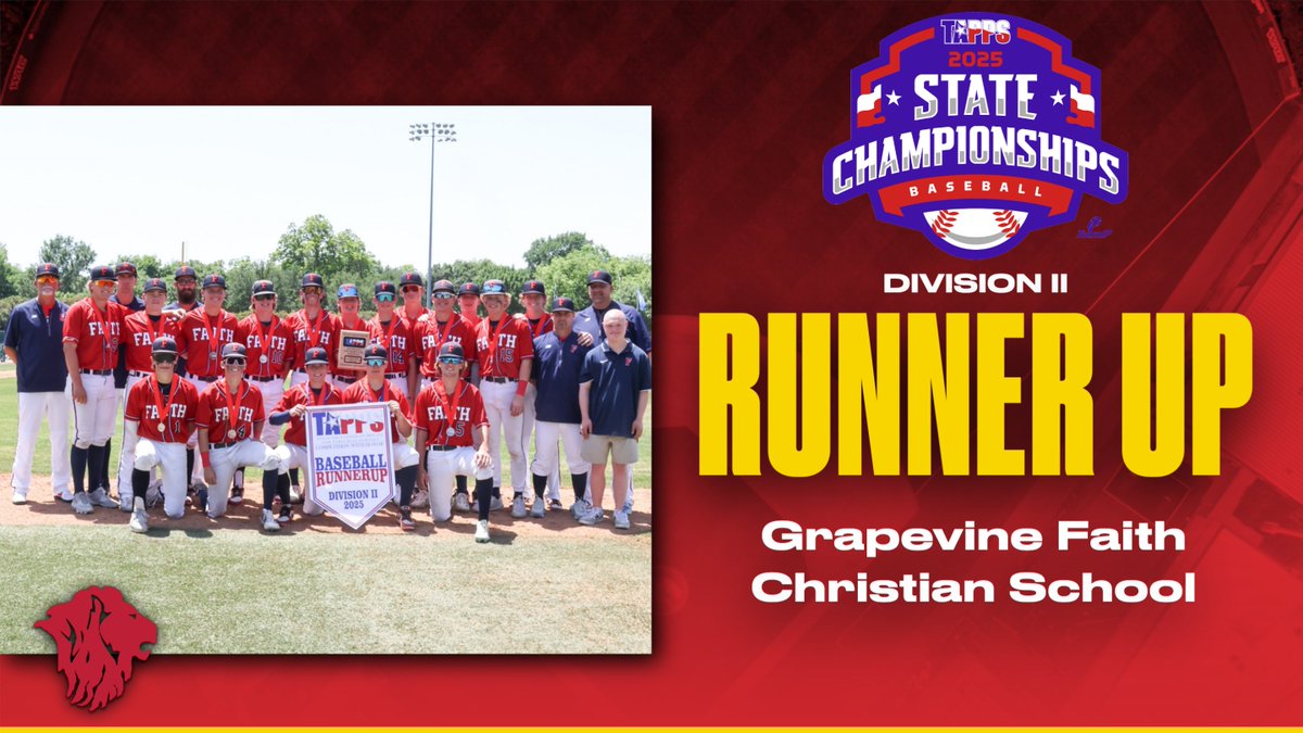 Congratulations to Grapevien Faith Christian School on a great season that has them finishing as the State Runner Up! #TAPPSbaseball