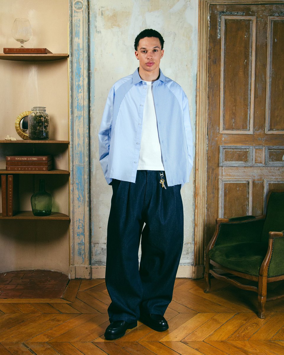 hwacrew's tweet photo. MOSAIC SHIRT + ONIGIRI PLEATED DENIM - Thursday 7pm CET https://t.co/DsYQ2ad1ez