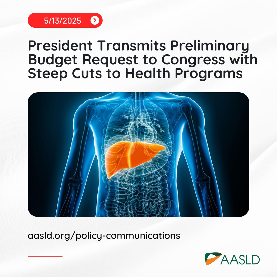 🚨 The White House’s #FY2026Budget proposal includes major cuts to health programs, slashing HHS funding by 26% and NIH by nearly $18B. #AASLD is monitoring closely to ensure #liverresearch remains a priority. #NIH #Advocacy bit.ly/4ckbExT