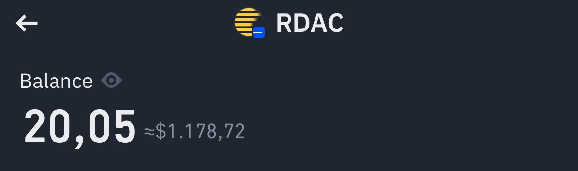 $RDAC  Binance Alpha kategorisinde listelendi. 

Binance Alpha bölümünden alım yapılıyor. Aynı zamanda MEXC- BİTGET borsalarında da listeli. 

Binance SPOT kısmına da  geleceğini düşünüyorum. 

Projenin güçlü destekçileri var; Spartan Group, Polygon Ventures , Animoca Brands