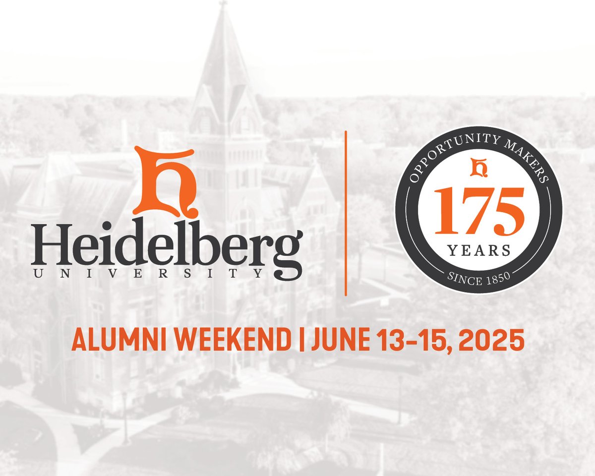 We’re just one month away from Alumni Weekend—and we don’t want you to miss it!

Registration closes June 2, so be sure to save your spot today!
alumni.heidelberg.edu/aw25