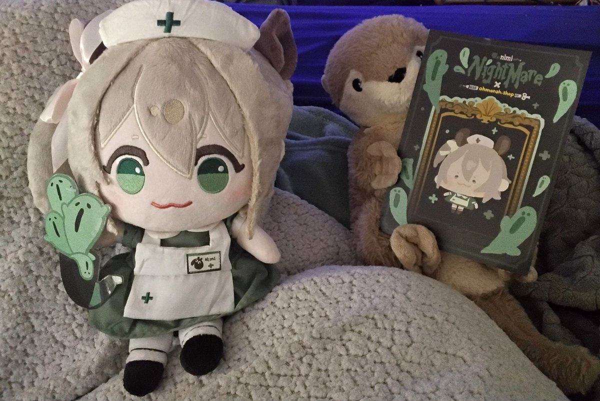 Nimi plushie arrived! So soft and bigger than I expected. I love it <a href="/niminightmare/">Nimi Nightmare 💭</a> <a href="/ohmonah/">ohmonah</a>